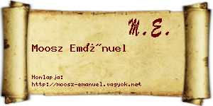 Moosz Emánuel névjegykártya